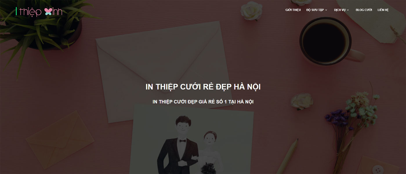 Website dịch vụ in thiệp cưới chuyên nghiệp