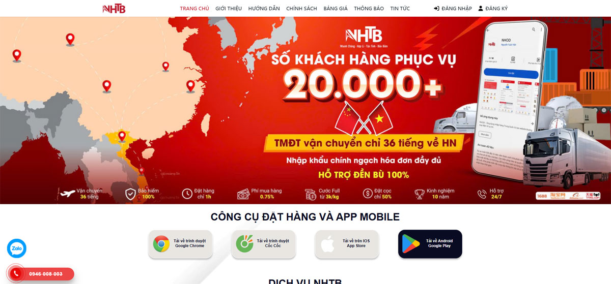 Website nhập hàng Trung Quốc chuyên nghiệp