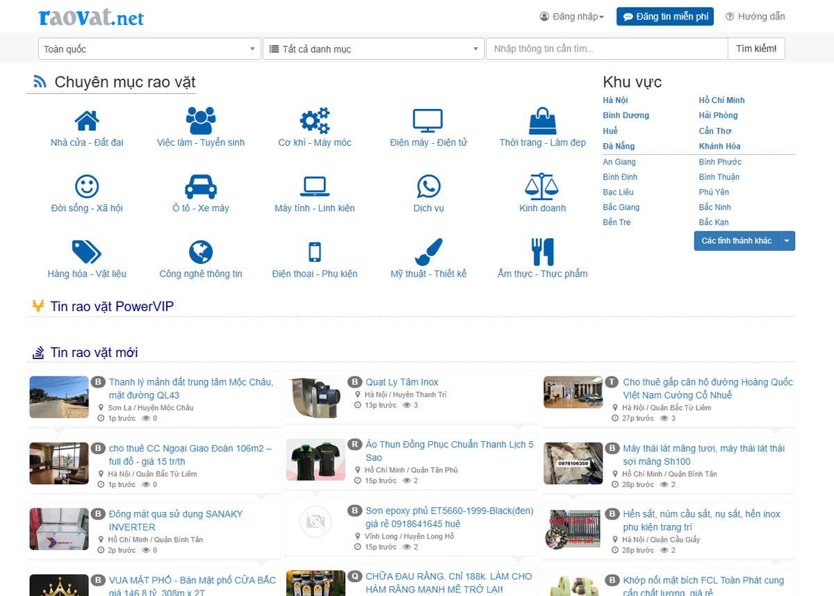 Website rao vặt chuyên nghiệp