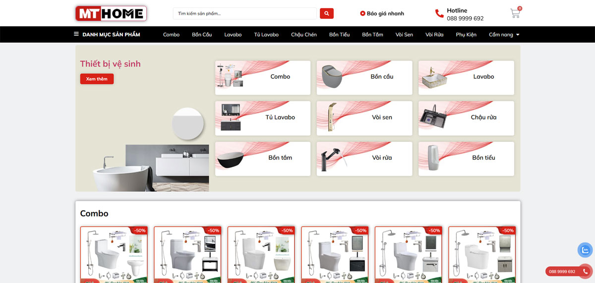 Web thiết bị nhà tắm chuyên nghiệp