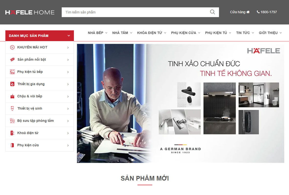 Web thiết bị nội thất nhà bếp