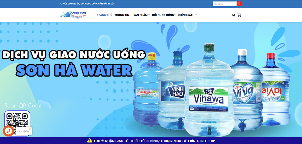 Website đại lý giao nước