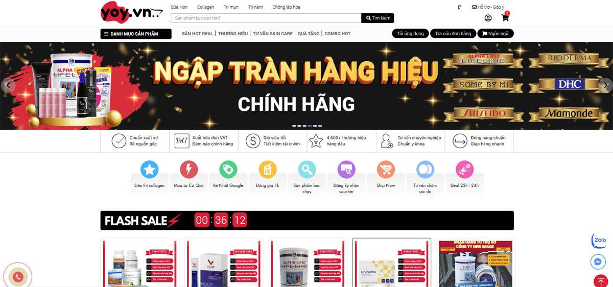 Web bán hàng chuyên nghiệp YOY