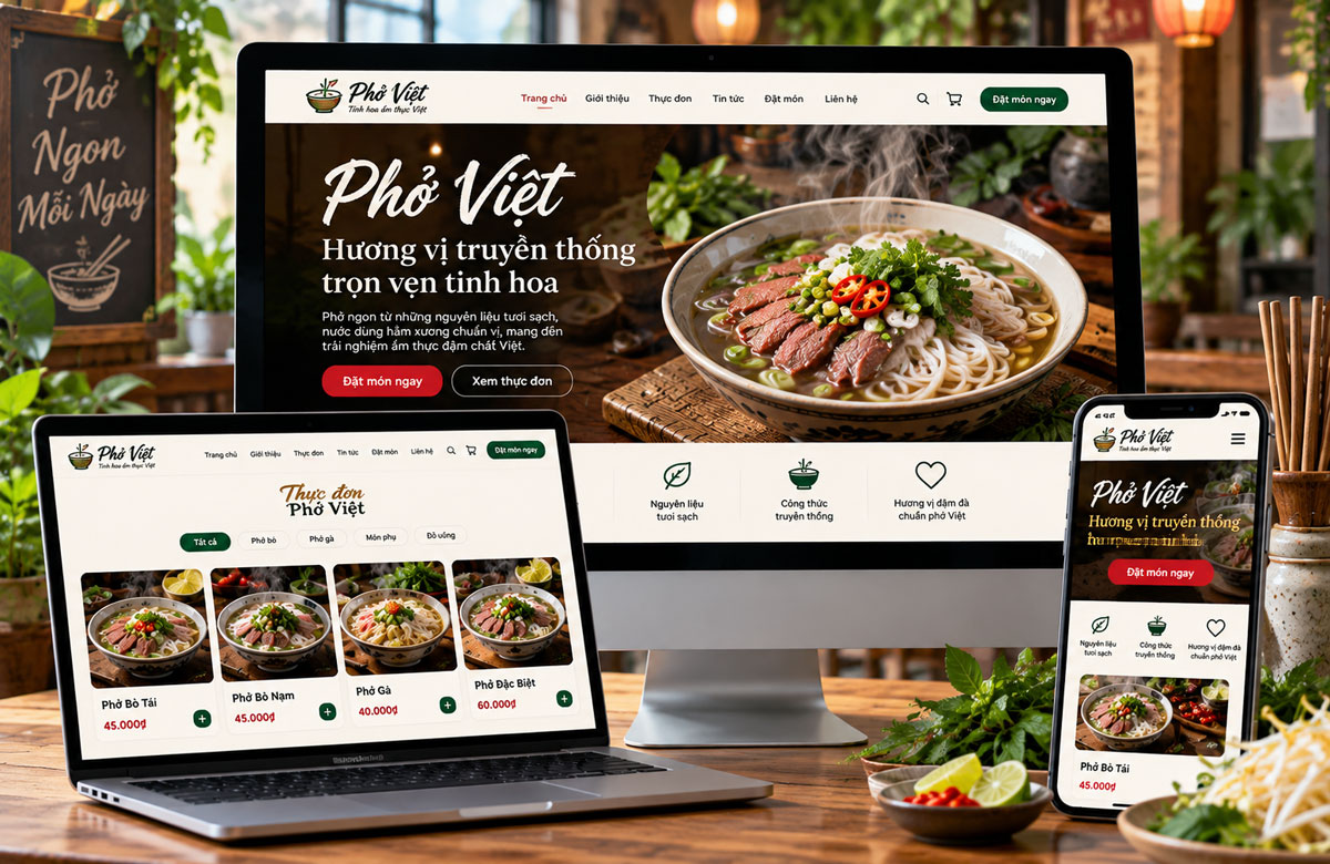 Thiết kế website quán Phở