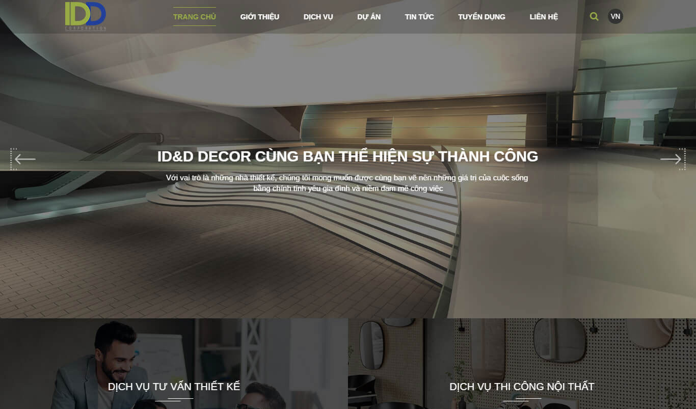 Mẫu web nội thất kiến trúc