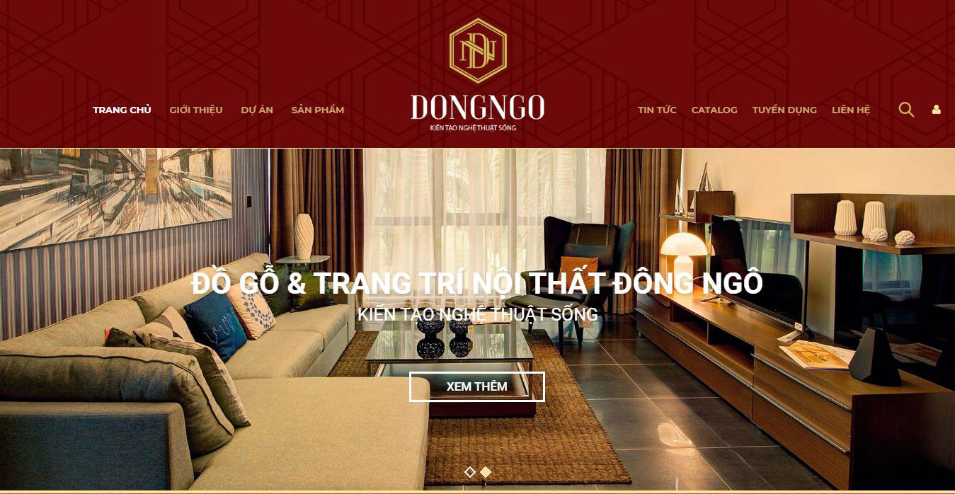 Mẫu web đồ gỗ, trang trí nội thất Đông Ngô
