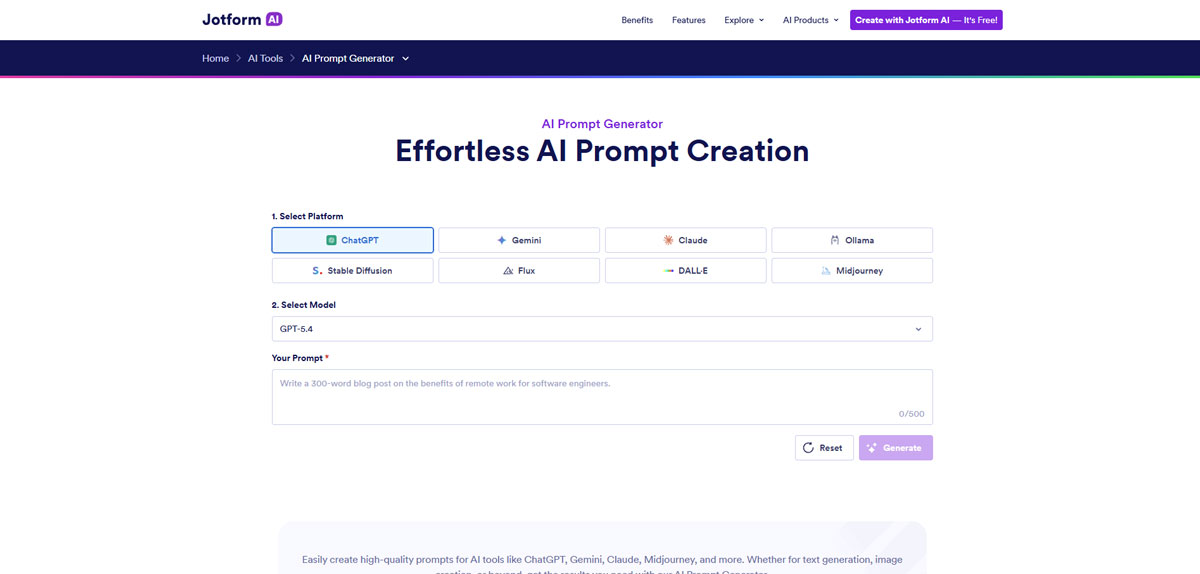 Web Jotform AI Prompt Generator