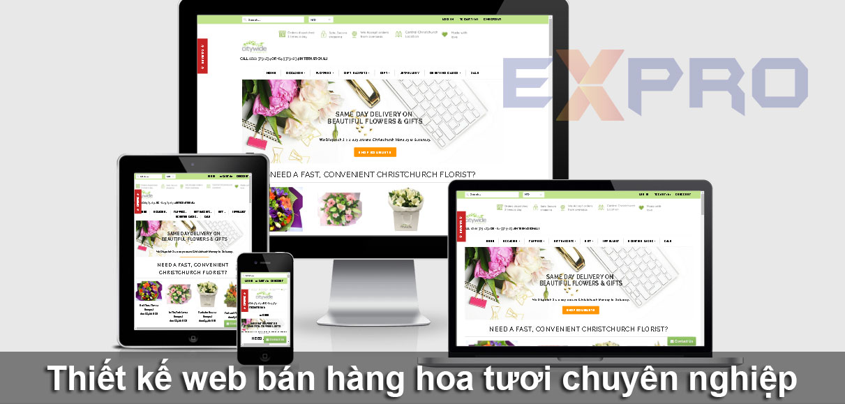 Thiết kế website bán hàng hoa tươi đẹp độc đáo dễ lên top Google