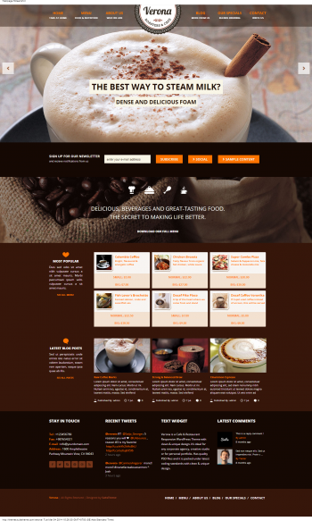 Trang web giới thiệu quán cafe Verona