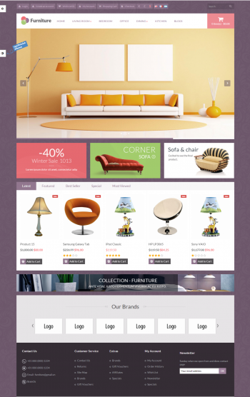 Mẫu website bán hàng nội thất chuyên nghiệp Furniture