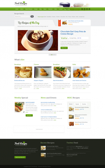 Mẫu website ẩm thực Food