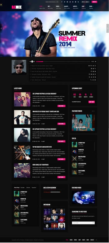 Mẫu website âm nhạc chuyên nghiệp Remix